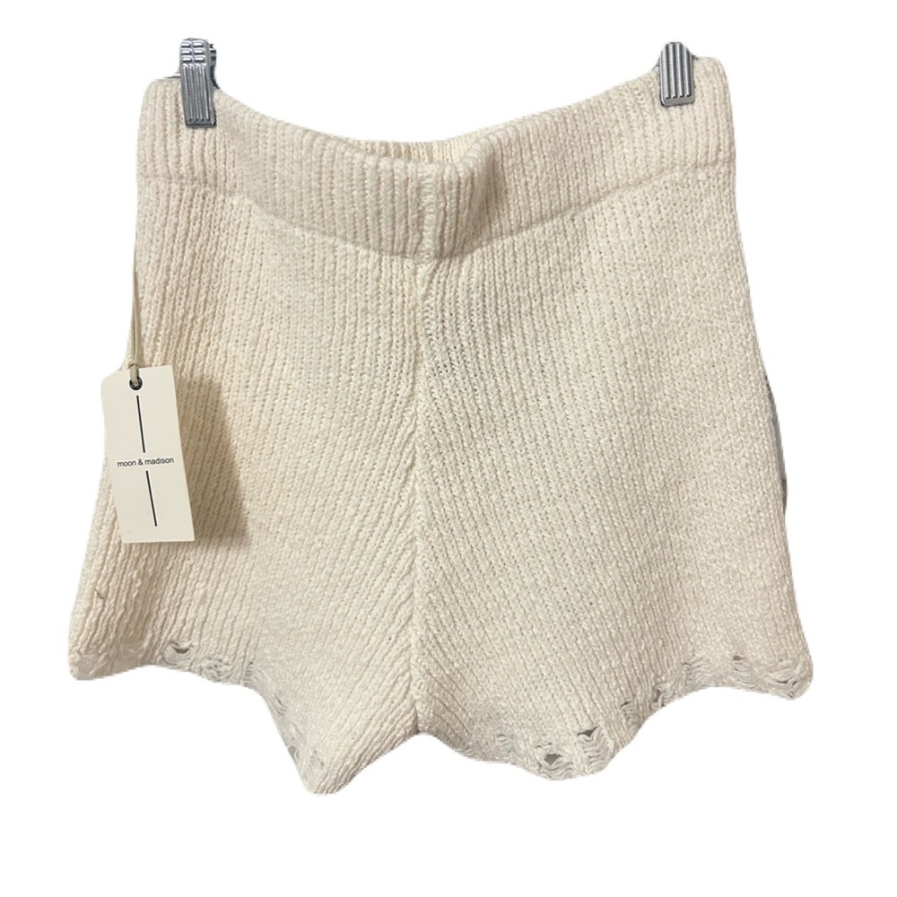 Moon & Madison Cream Knit Mini Shorts Boho